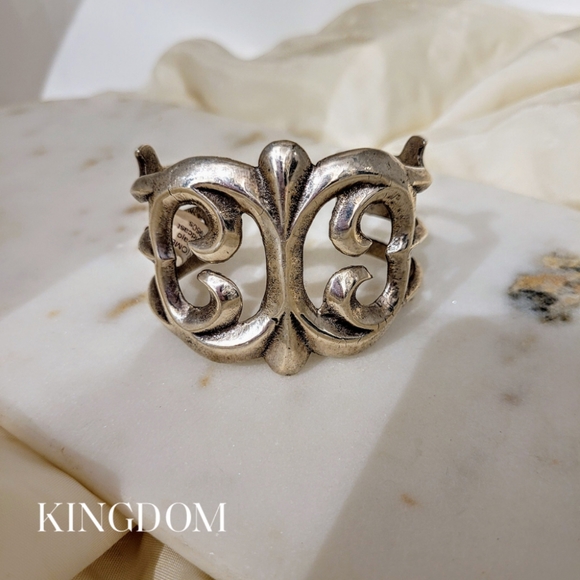 Antique 1950s Silver Sandcast Navajo Cuff - Picture 1 of 2